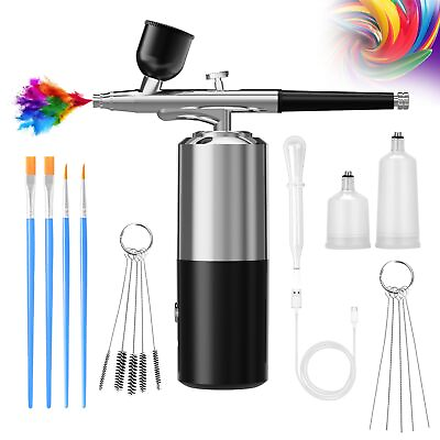 #ad Airbrush Kit Air Brush Kit With Air Compressor Nail Paint Wireless Air Brush ... $35.09