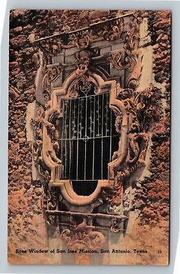 #ad Rose Window San Jose Mission San Antonio Texas Vintage Postcard $7.99