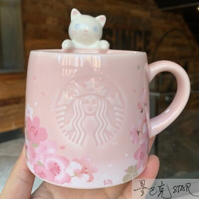#ad NEW Starbucks Cute Pink Sakura Cat Coffee Mug Cup Cherry Blossom Christmas Gifts $28.49