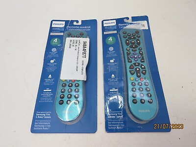 #ad Lot of 2: Philips 4 Device Universal Remote Brushed Electric Blue SRP4229B 07 $17.99