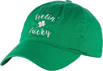 #ad Damp;Y St. Patrick#x27;s Day Embroidered Quote Lucky Clover One Size Lucky Green $30.64