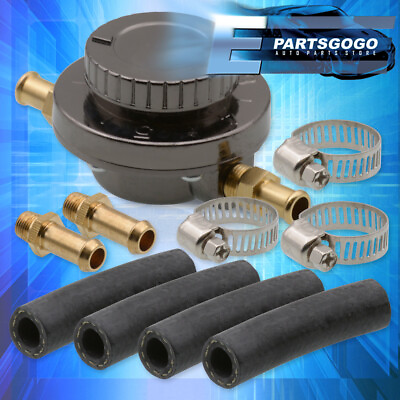 #ad Universal Gunmetal Fuel Pressure Regulator Adjustable Kit For Carburetor Engine $28.99