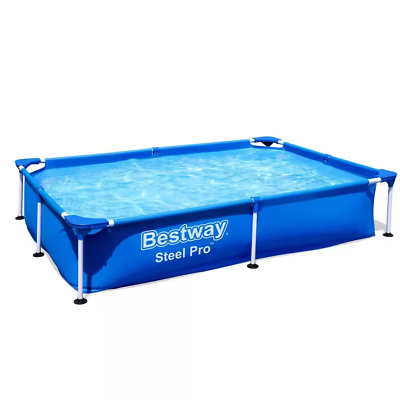 #ad Rectangular Frame Swimming Pool Above Ground with Drain Valve 7 ft. x 5 ft. Blue $94.83