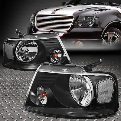 #ad FOR 04 08 FORD F150 06 08 LINCOLN MARK LT BLACK HOUSING HALOGEN HEADLIGHTS LAMPS $59.88
