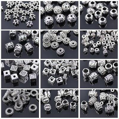 #ad 50pcs Tibetan Silver Metal Loose Spacer Craft Beads lot Wholesale Jewelry Making $8.40