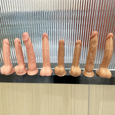 #ad Silicone Suction Cup Dildo Realistic Huge Cock Women Sex Toys Thick Dong NEW $14.99