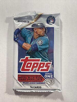 #ad 1 2023 Topps Series 1 Baseball MLB Factory Sealed Pack From Box 14 Cards Per $4.49