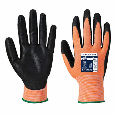 #ad Portwest A643 Amber Cut Safety Glove with Palm Dipped Nitrile Foam Grip ANSI $10.59