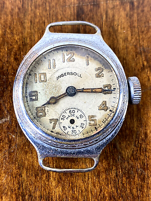 #ad Vintage Ingersoll Watch Mens Unique Bezel Parts Repair Early WristWatch $35.99