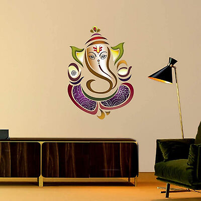 #ad Indian traditional Ganesh ji Wall Sticker Multicolor for Room decor C $25.30
