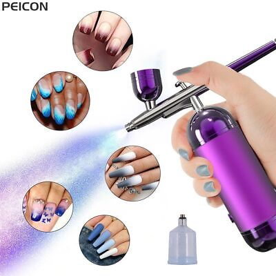 Airbrush Nail With Compressor Portable Airbrush For Nails Cake Tattoo Makeup $37.21