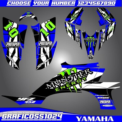 #ad Yamaha YFZ 450 graphics kit 2003 2004 2005 2006 2007 2008 stickers decals kit $184.35