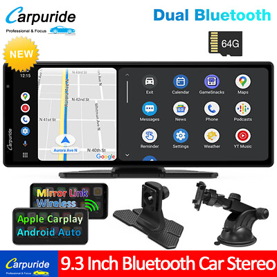 #ad Carpuride 9.3 inch Apple CarPlay amp; Android Auto Bluetooth Car Radio Stereo $203.99