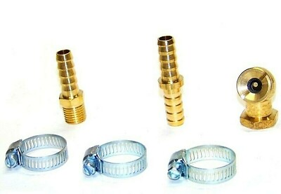 #ad 6pc Air Compressor Hose Repair Kit Tire Chuck Inflator Hose Clamp Barbed Fitting $7.99