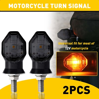 #ad Fits Suzuki Yamaha Smoked Mini Motorcycle Turn Signal Amber Indicator Light UK GBP 11.99