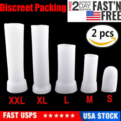 #ad 2PCS Male Penis Extender Stretcher Max Vacuum Enhancer Enlarger Silicone Sleeve $9.85