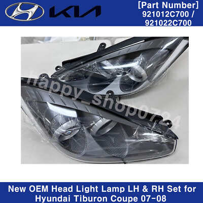 #ad New OEM Head Light Lamp LH amp; RH Set for Hyundai Tiburon Coupe 07 08 $427.40