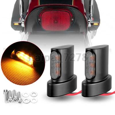 #ad 2X LED Mini Motorcycle Turn Signal Amber Light Blinker For Sportster XL 1200 883 $17.98