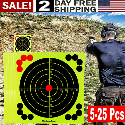 #ad 12quot; Shooting Targets Adhesive Splatter Paper Glow Gun Shots Rifle Exercises USA $26.99