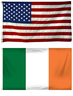 #ad 2x3 2#x27;x3#x27; Wholesale Combo USA American amp; Ireland Irish Flag Banner Grommets $12.88