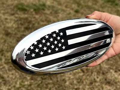 #ad 9 Inches For Ford F150 F350 FRONT GRILL Tailgate US Flag Oval Emblem Badge $12.49