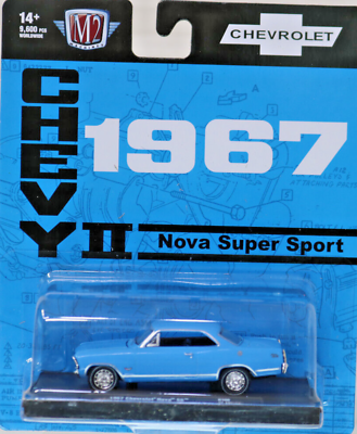 #ad 1967 Chevy Nova Super Sport 1 64 Scale Marine Blue M2 R106 Auto Drivers $8.98