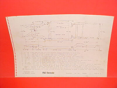 #ad 1965 CHEVROLET IMPALA SS CONVERTIBLE COUPE BELAIR BISCAYNE FRAME DIMENSION CHART $13.99