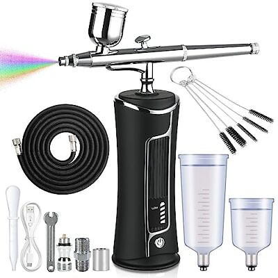 Cordless Airbrush Kit with Compressor Display Portable Handheld Rechargeable Ai $46.53