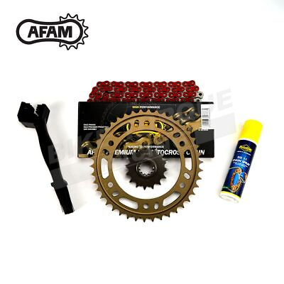 #ad AFAM Red Chain and Sprocket Kit Alloy Rear for Aprilia 450 MXV M Cross 2010 13 GBP 114.00
