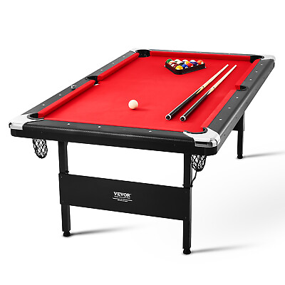 #ad VEVOR 7ft Billiards Table Portable Pool Table Red Cloth for Family Game Room $615.99