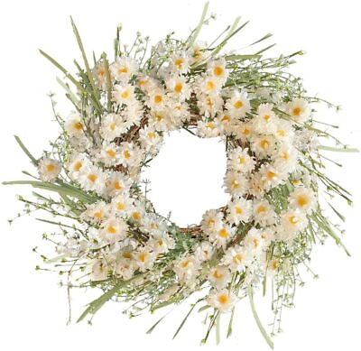 #ad Spring Wreaths for Front Door 24 Inch White Wreaths Daisy Wreaths for Decorating $35.99