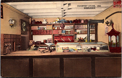 #ad Postcard Hastings Nebraska Country Store Museum 1880 Posted 1952 $5.03
