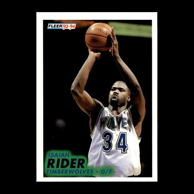 #ad Isaiah Rider 1993 94 Fleer Rookie Minnesota Timberwolves #329 R328P 100 $1.79