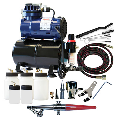 H 300R Paasche Airbrush System w H 3AS Compressor Extra Bottles amp; Cleaning Kit $249.00