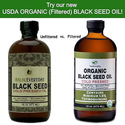 #ad 100% Organic Pure Black Seed Oil Cold Pressed Cumin Nigella Sativa Thymoquinone $62.95