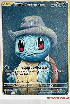 #ad #ad Pokemon Squirtle With Grey Felt Hat Van Gogh Gold Card $9.50