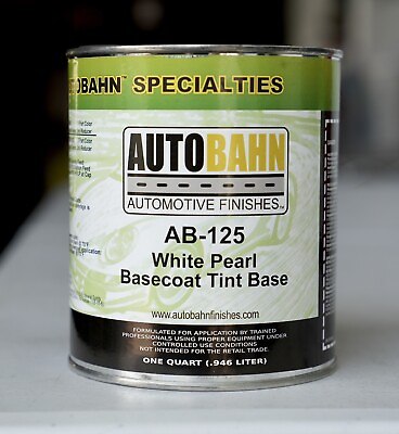 #ad Autobahn AB 125 White Pearl Basecoat Tint Base Urethane Auto Paint QUART Size $64.99