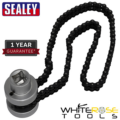 #ad Sealey Oil Filter Chain Wrench Ø60 115mm 1 2quot;Sq Drive Ratchet Heavy Duty GBP 23.30