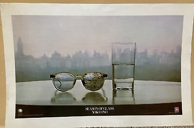 #ad VINTAGE YOKO ONO 1981 SEASON OF GLASS PROMO POSTER—Geffen—35 X 23–RARE $149.99