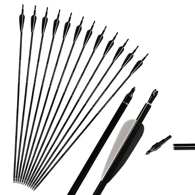 #ad Huntingdoor 6pcs 31Inch SP550 Aluminium Arrows Arrowhead for CompoundBow Hunting $25.85