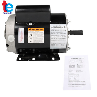 #ad Compressor Duty Electric Motor 3 hp 3450RPM 56 Frame 1 Phase 115 230V 5 8quot; Shaft $121.67