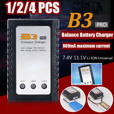 #ad B3 LIPO Battery Charger 7.4v 11.1v 2s 3s Cells for RC LiPo US Plug Durable 1 4pc $10.99