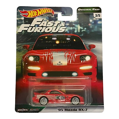 #ad 2018 Hot Wheels Premium Fast amp; Furious Original Fast 95 Mazda RX 7 Red 3 5 $49.83
