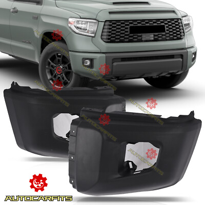 #ad Front Side Bumper End Caps Plastic For 2014 2021 Toyota Tundra Black LHRH $75.99