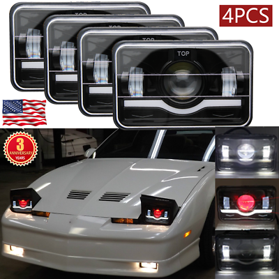 #ad 4PCS 4x6quot; LED Headlights High Low Beam DRL For Pontiac Firebird Trans AM 1977 81 $59.78