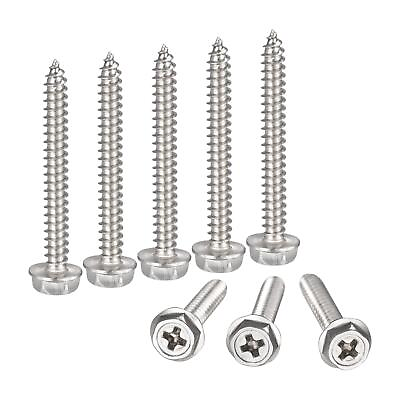 #ad M4 x 35mm 304 Stainless Steel Phillips Hex Washer Self Tapping Screws 100pcs $21.98