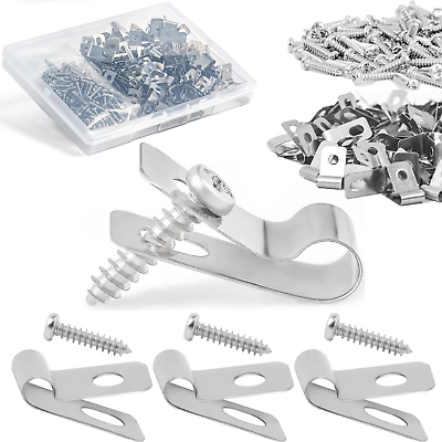 #ad Wire Fence Clips 100 Pcs Stainless Steel Fence Wire Clamps with 100 Pcs Screws $13.13