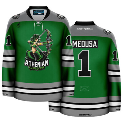 #ad Athenian Gorgons Medusa Mythical Hockey Jersey $134.95
