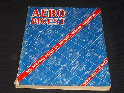 #ad 1939 MARCH AERO DIGEST MAGAZINE 5TH ANNUAL FRONT COVER E 5161 $45.00