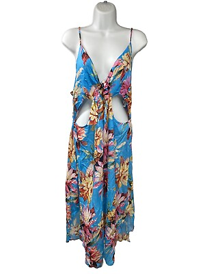 #ad NEW La Blanca Women#x27;s Blue Floral Mid Length Swimsuit Cover Up Dress XL $33.57